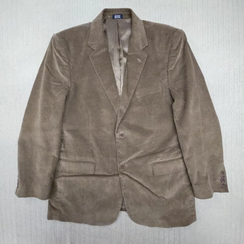 Meeting Street Blazer Mens 44 Brown Corduroy Single Breasted Sport Coat Jacket